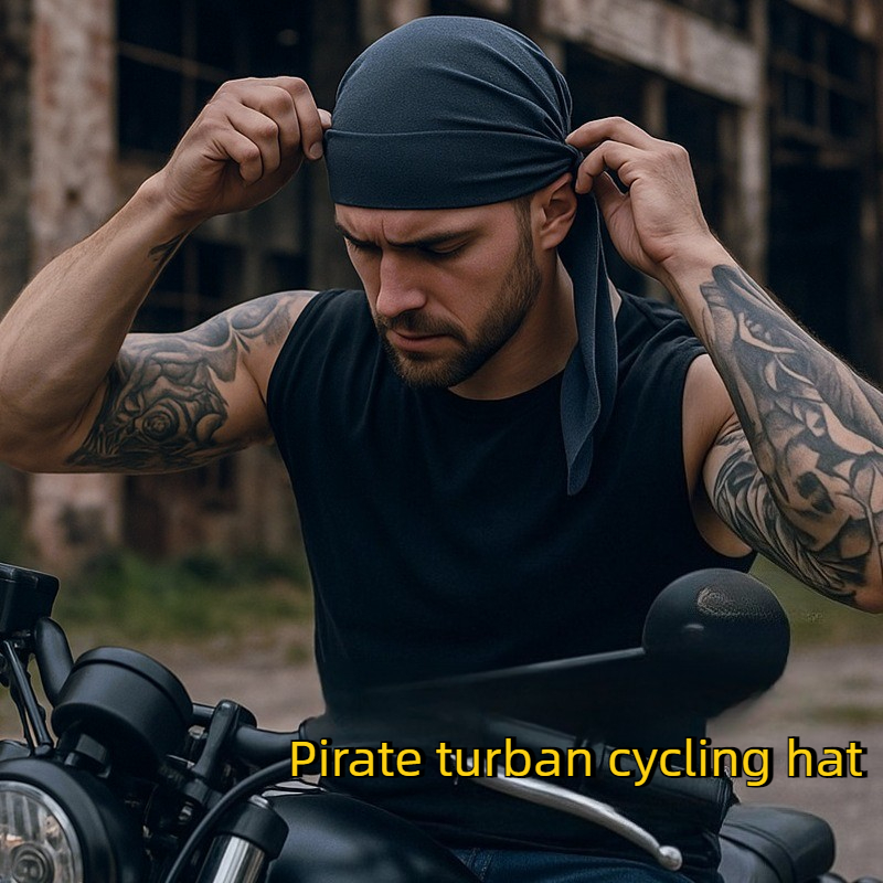 Bandana Doo Rag - メンズ速乾海賊バンダナ、通気性サイクリングヘルメットライナー、UVカットドゥーラグ、アウトドアバイクランニングヘッドラップ