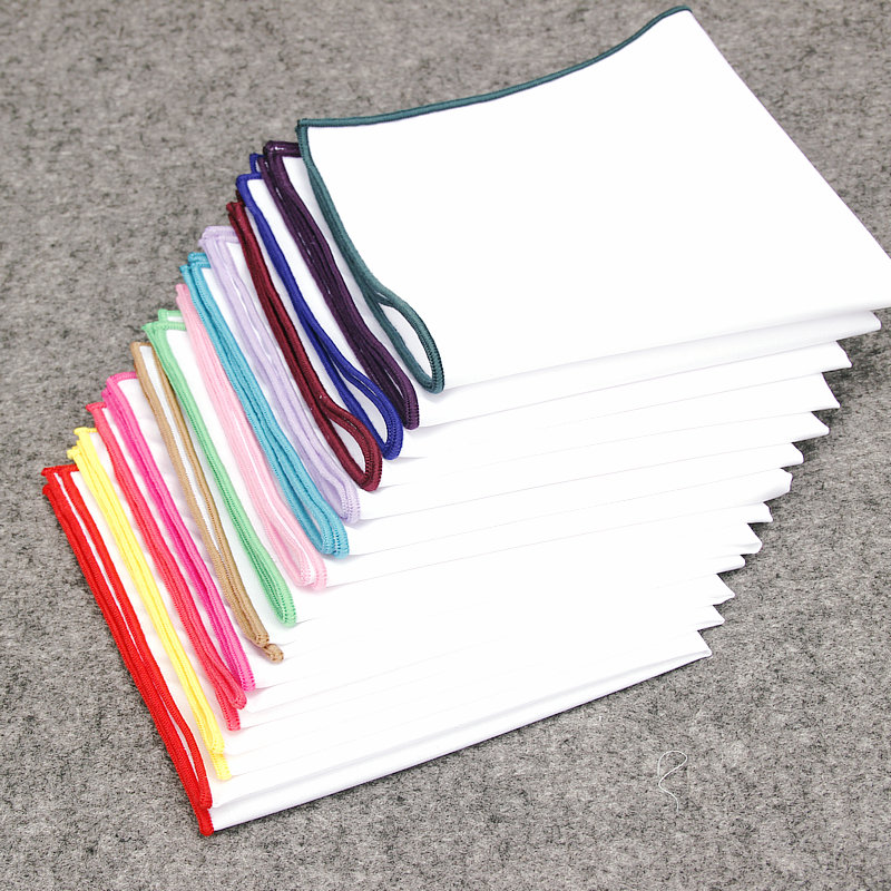 男性と女性のための白い綿のハンカチ,カラフルなポケットポケッ - Pocket Square Set のレビューと価格
