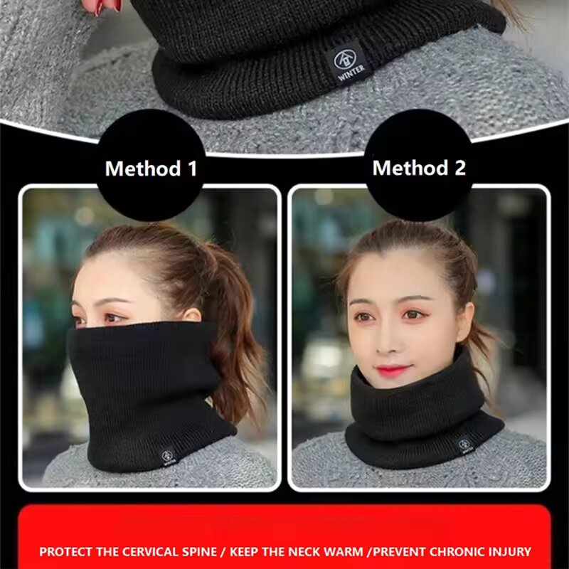 冬用暖かいニットネックマフラー、男女兼用、プラッシュフルマス - Muffler Men Wool のレビューと価格